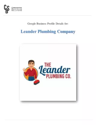 Leander Plumbing Company