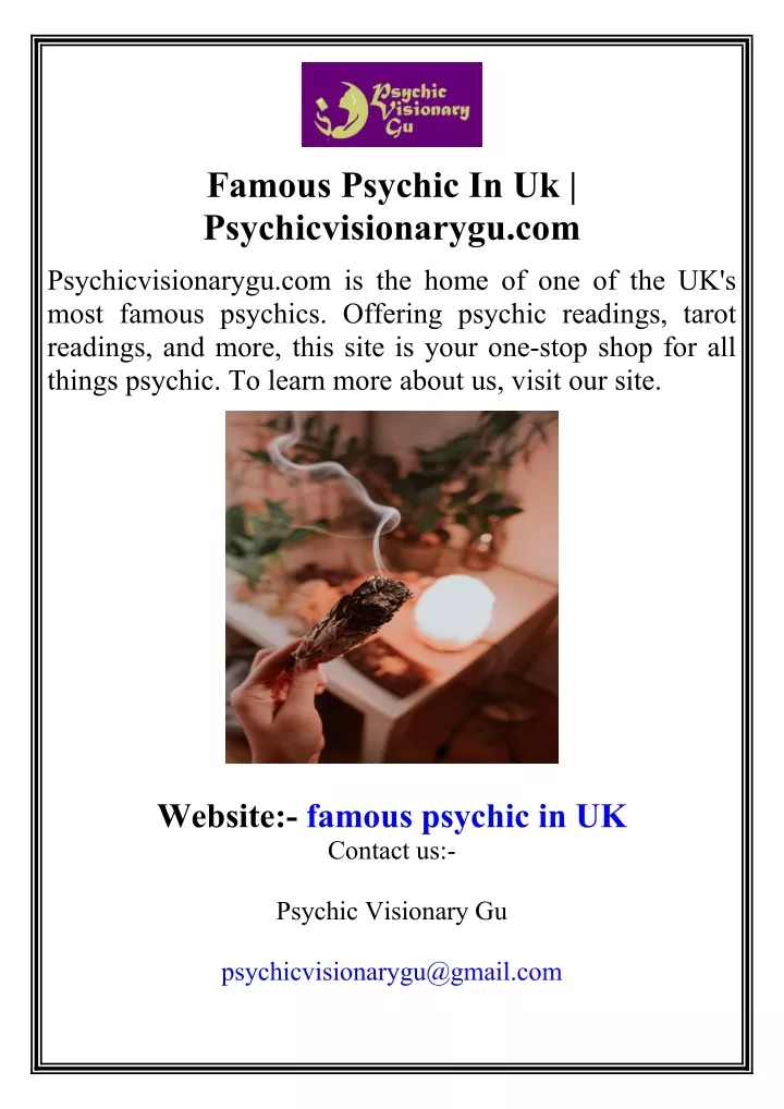 famous psychic in uk psychicvisionarygu com