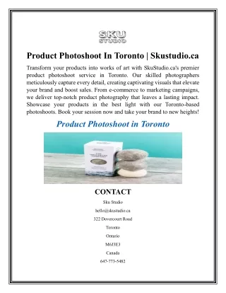 Product Photoshoot In Toronto  Skustudio.ca