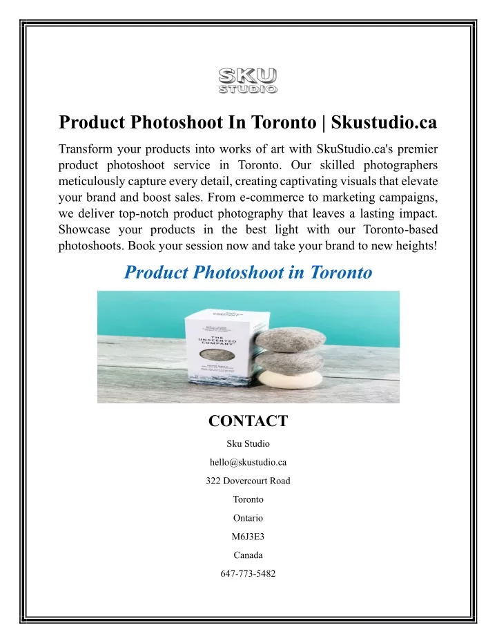 product photoshoot in toronto skustudio ca