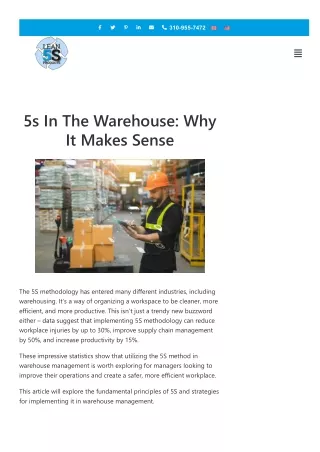 5s In The Warehouse: Why It Makes Sense