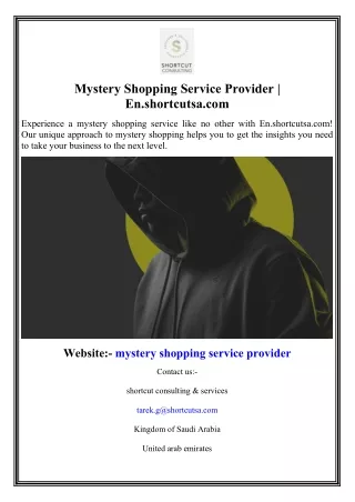 Mystery Shopping Service Provider  En.shortcutsa.com