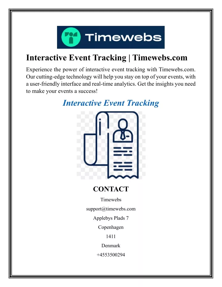 interactive event tracking timewebs com