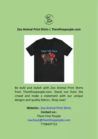Zoo Animal Print Shirts  Themfinepeople.com