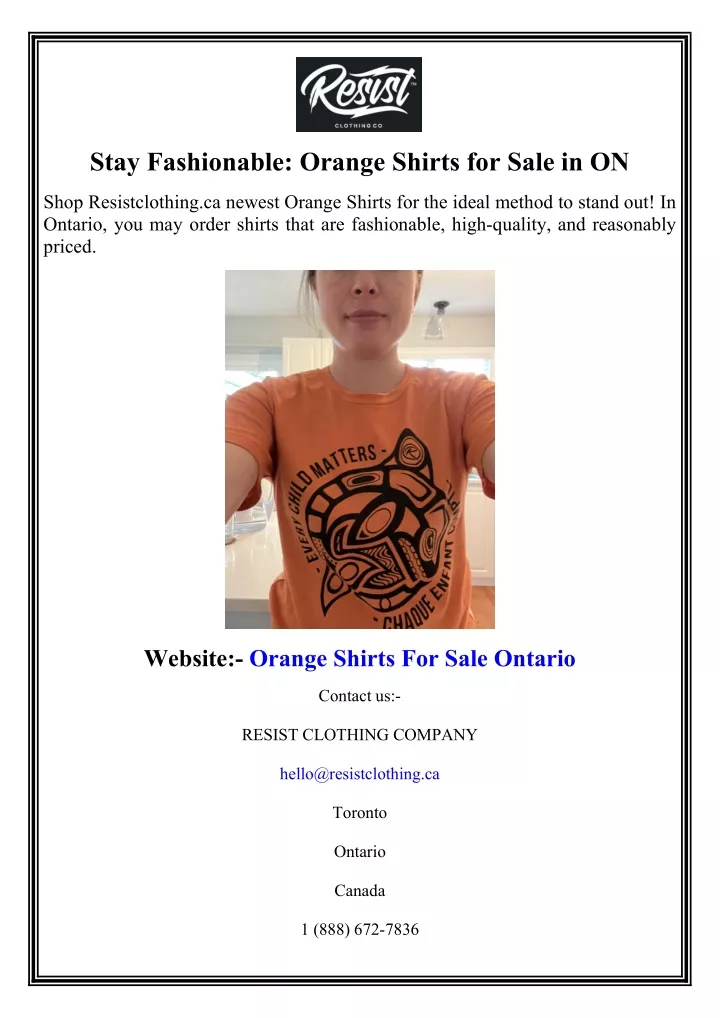 stay fashionable orange shirts for sale in on