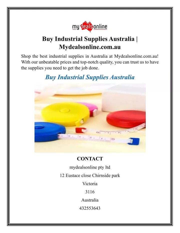 buy industrial supplies australia mydealsonline