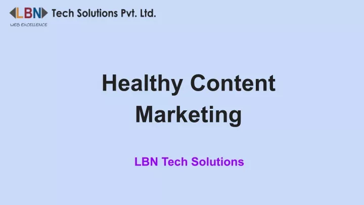 healthy content marketing