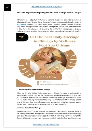 Relax and Rejuvenate - Exploring the Best Foot Massage Spas in Chicago