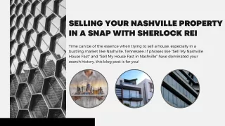 Selling Your Nashville Property in a Snap with Sherlock REI