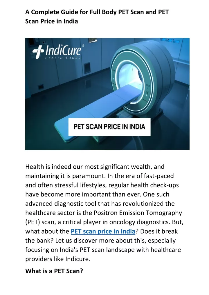 a complete guide for full body pet scan