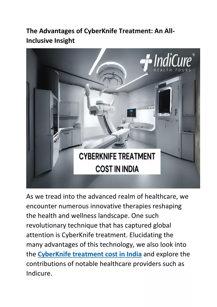 the advantages of cyberknife treatment