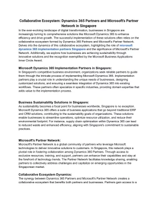 Collaborative Ecosystem_ Dynamics 365 Partners and Microsoft's Partner Network in Singapore