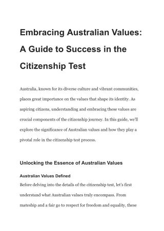 Embracing Australian Values_ A Guide to Success in the Citizenship Test