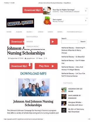 Johnson And Johnson Nursing Scholarships - GospelMusic