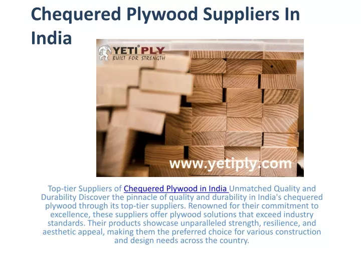chequered plywood suppliers in india