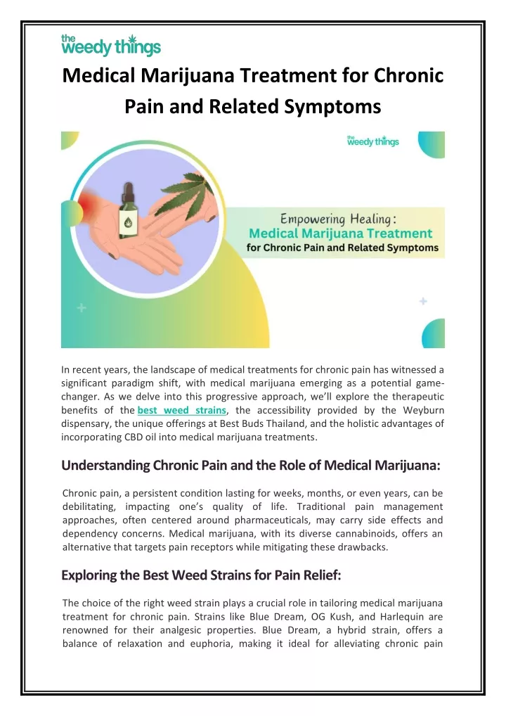 medical marijuana treatment for chronic pain