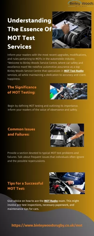 Understanding the Essence of MOT Test Services