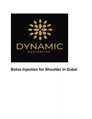 Botox Injection for Shoulder in Dubai