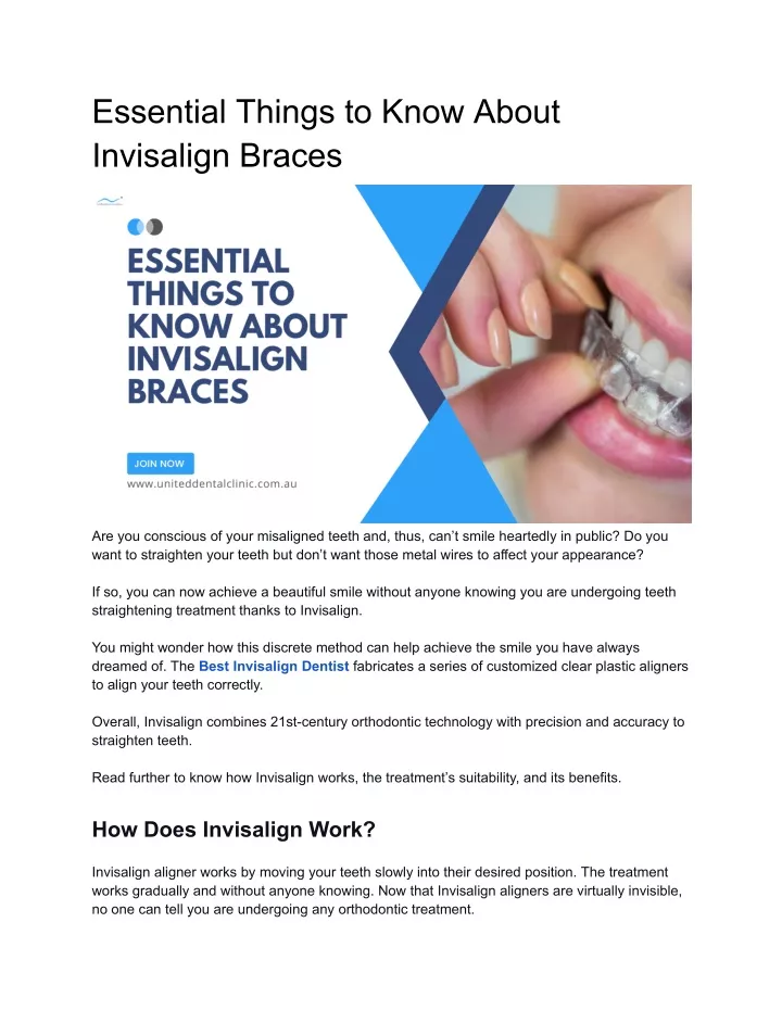 essential things to know about invisalign braces