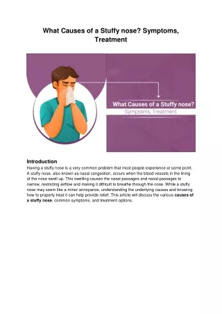 What Causes of a Stuffy nose
