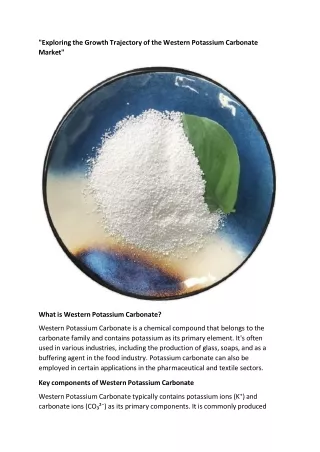 Western Potassium Carbonate Market