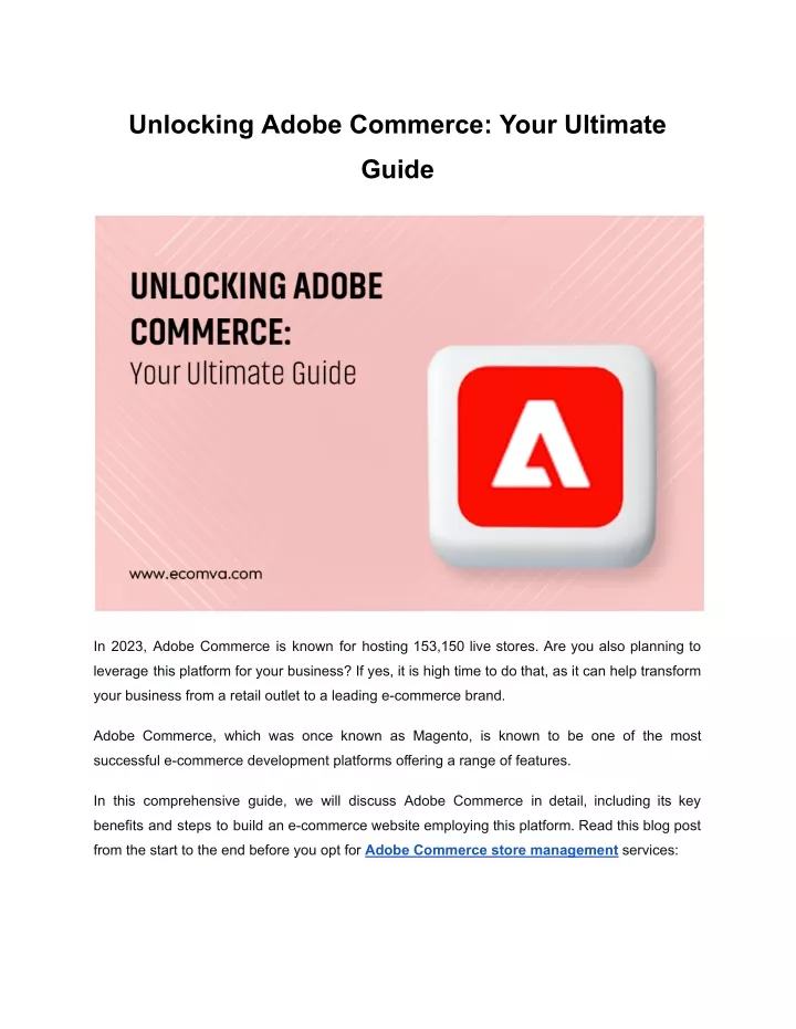 unlocking adobe commerce your ultimate