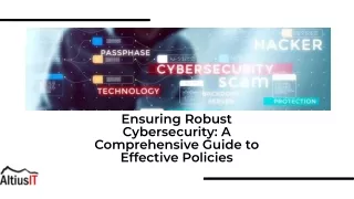 Ensuring robust cybersecurity a comprehensive guide to effective policies