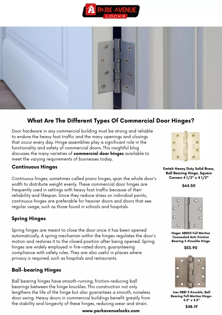 what are the different types of commercial door
