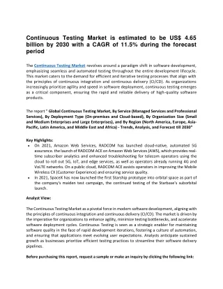 Continuous Testing Market