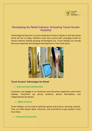 revamping the retail industry unlocking touch