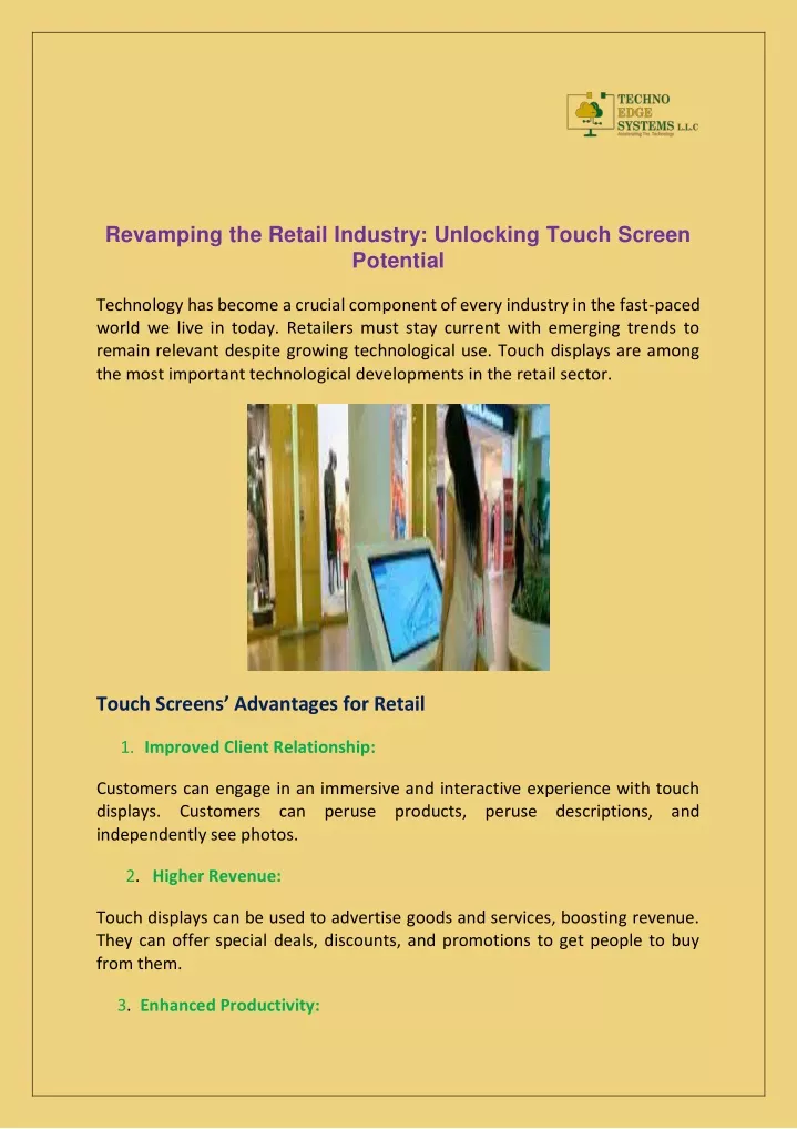 revamping the retail industry unlocking touch