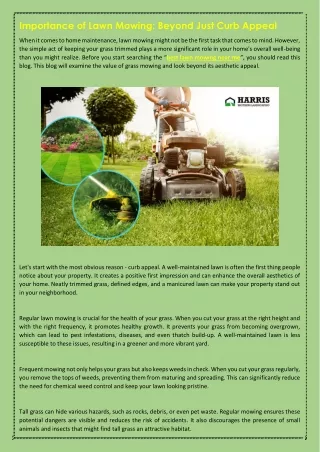 importance of lawn mowing beyond just curb appeal