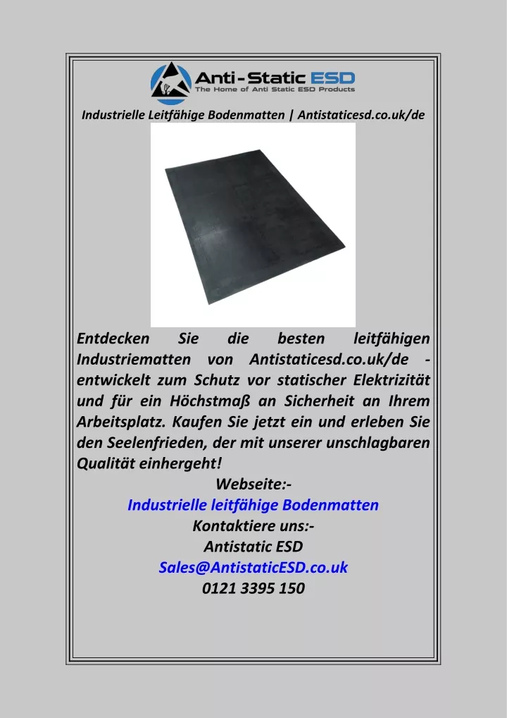 industrielle leitf hige bodenmatten antistaticesd