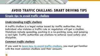 Simple tips to avoid traffic challans