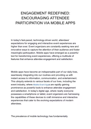 ENGAGEMENT REDEFINED_ ENCOURAGING ATTENDEE PARTICIPATION VIA MOBILE APPS