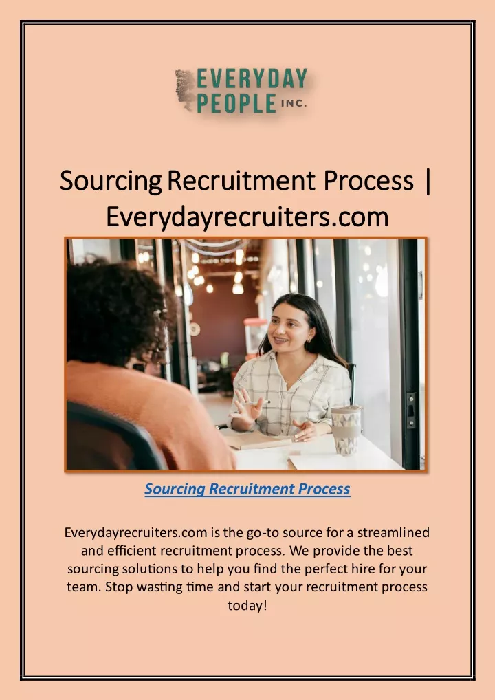 sourcing recruitment process sourcing recruitment