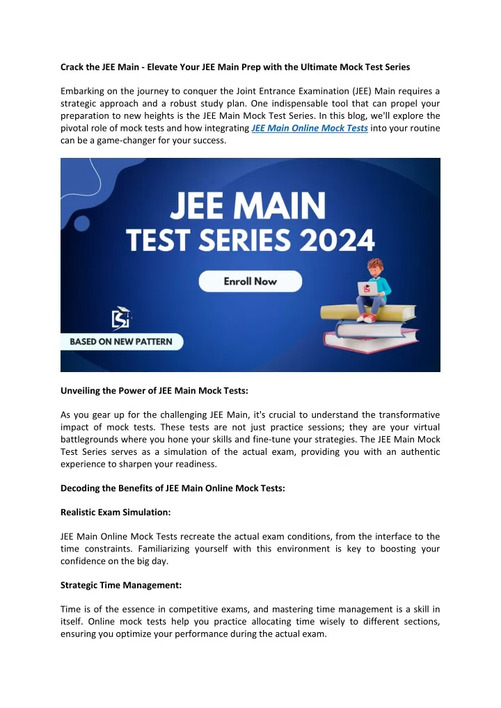 crack the jee main elevate your jee main prep