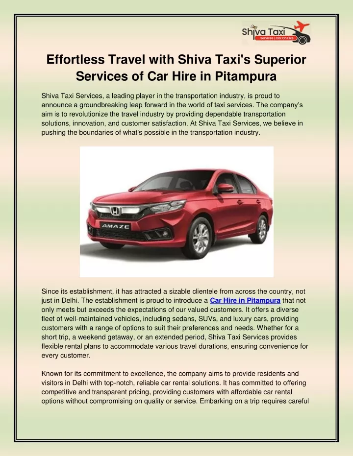 effortless travel with shiva taxi s superior