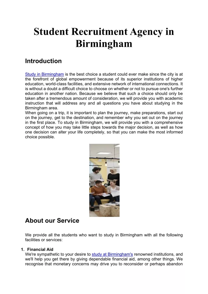 student recruitment agency in birmingham