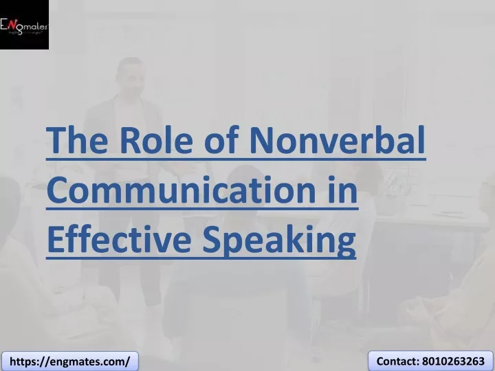 the role of nonverbal communication in effective speaking