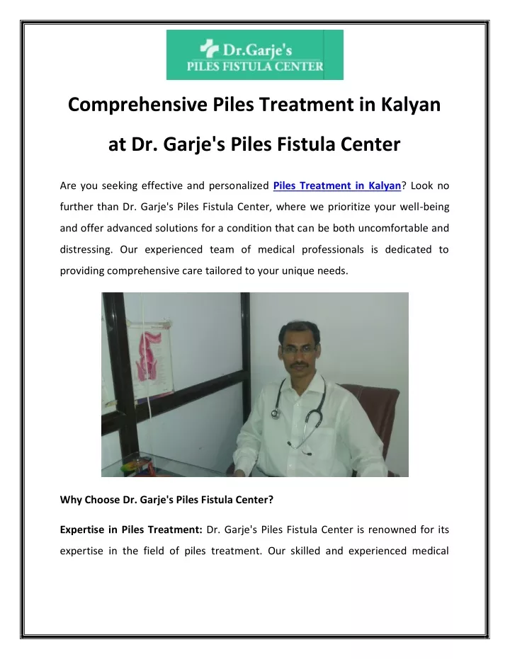 comprehensive piles treatment in kalyan