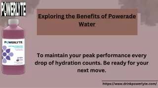 Exploring the Benefits of Powerade Water