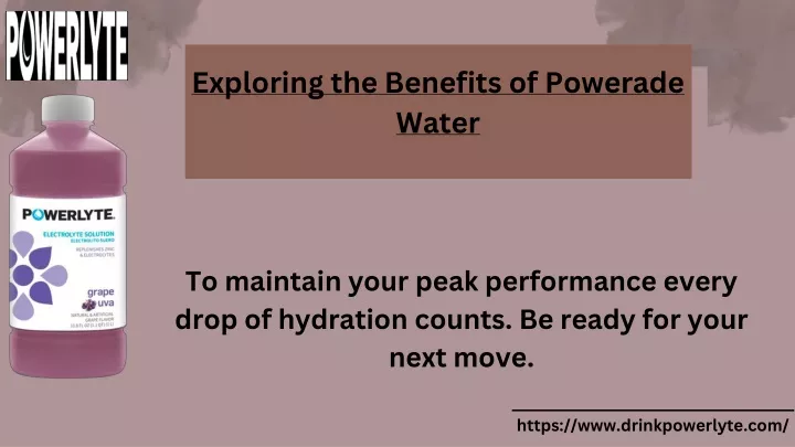 exploring the benefits of powerade water
