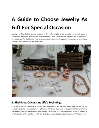 A Guide to Choose Jewelry As Gift For Special Occasion