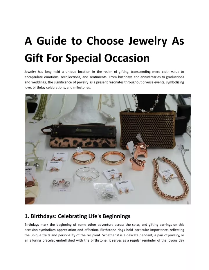 a guide to choose jewelry as gift for special