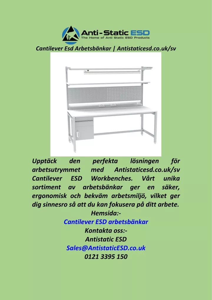 cantilever esd arbetsb nkar antistaticesd co uk sv