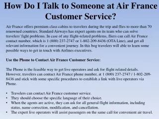 How Do I Talk to Someone at Air France Customer Service?