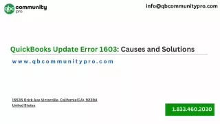 QuickBooks Update Error 1603 Causes and Solutions