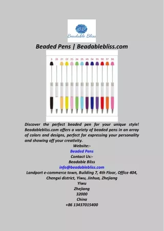 Beaded Pens  Beadablebliss.com