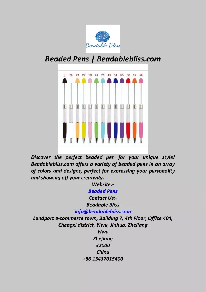 beaded pens beadablebliss com